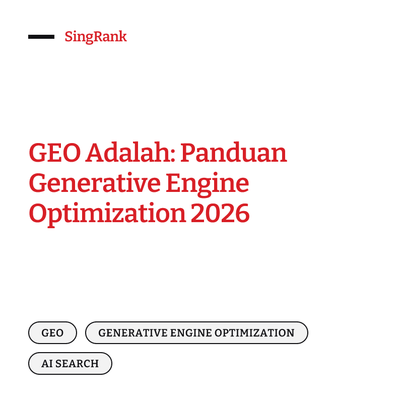 GEO adalah Generative Engine Optimization — membuat konten dikutip ChatGPT, Perplexity, dan Google AI Overviews